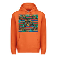 Carrot bucking bronco serape turquoise Premium Hoodie - Artiststas