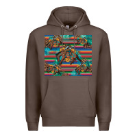 Coffee bucking bronco serape turquoise Premium Hoodie - Artiststas