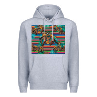 Heather Grey bucking bronco serape turquoise Premium Hoodie - Artiststas