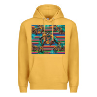 Mustard bucking bronco serape turquoise Premium Hoodie - Artiststas