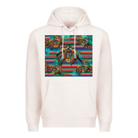 Pale Pink bucking bronco serape turquoise Premium Hoodie - Artiststas