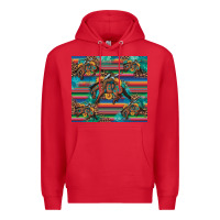 Red bucking bronco serape turquoise Premium Hoodie - Artiststas