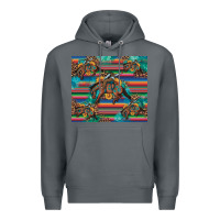 Rock bucking bronco serape turquoise Premium Hoodie - Artiststas