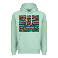 Seafoam bucking bronco serape turquoise Premium Hoodie - Artiststas