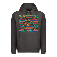 Smoke bucking bronco serape turquoise Premium Hoodie - Artiststas