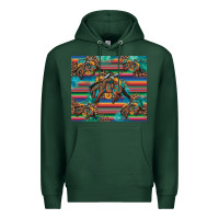 Sports Green bucking bronco serape turquoise Premium Hoodie - Artiststas