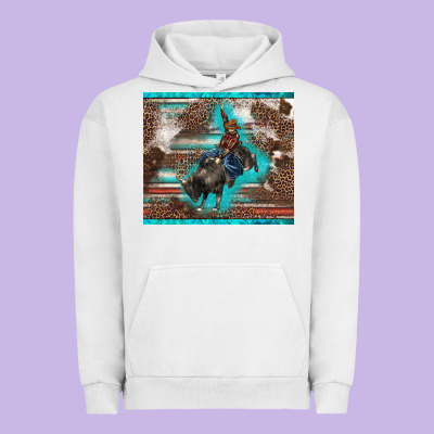 Western Rodeo Bullfighter Serape Leopards Turquoise's Gliterrs Urban Hoodie Designed By Barkaloodesign