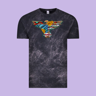 Thunderbird With Usa Flag And Sunflowers Vintage Tee Designed By Artiststas