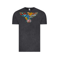 Vintage Black thunderbird with usa flag and sunflowers Vintage Tee - Artiststas