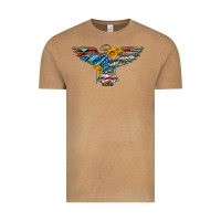 Vintage Camel thunderbird with usa flag and sunflowers Vintage Tee - Artiststas