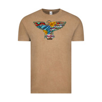 Vintage Coffee thunderbird with usa flag and sunflowers Vintage Tee - Artiststas