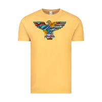 Vintage Mustard thunderbird with usa flag and sunflowers Vintage Tee - Artiststas