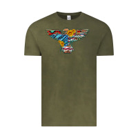 Vintage Olive thunderbird with usa flag and sunflowers Vintage Tee - Artiststas