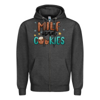 Charcoal Heather milf and cookies Zipper Hoodie - MaliasSmallBusiness