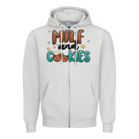 Dove Grey milf and cookies Zipper Hoodie - MaliasSmallBusiness