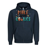 Navy milf and cookies Zipper Hoodie - MaliasSmallBusiness