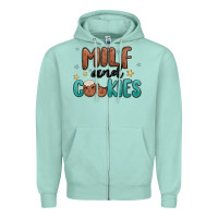 Seafoam milf and cookies Zipper Hoodie - MaliasSmallBusiness