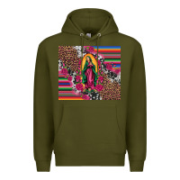 Army Green our lady of guadalupe serape background tumbler Premium Hoodie - Artiststas