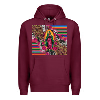 Burgundy our lady of guadalupe serape background tumbler Premium Hoodie - Artiststas
