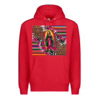 Red our lady of guadalupe serape background tumbler Premium Hoodie - Artiststas