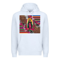 White our lady of guadalupe serape background tumbler Premium Hoodie - Artiststas