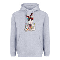 Heather Grey bull terrier with christmas lights Heavyweight Hoodie - RanaPortraitStore