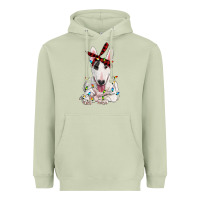Matcha bull terrier with christmas lights Heavyweight Hoodie - RanaPortraitStore