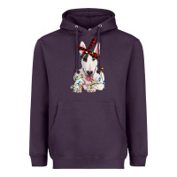 Plum bull terrier with christmas lights Heavyweight Hoodie - RanaPortraitStore