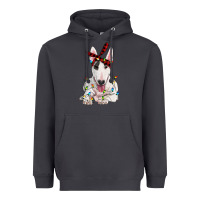 Bull Terrier With Christmas Lights Heavyweight Hoodie | Teevron