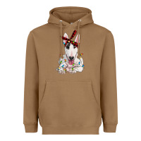 Toasted Coconut bull terrier with christmas lights Heavyweight Hoodie - RanaPortraitStore