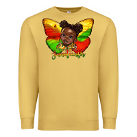 Antique Gold juneteenth butterfly black girl Premium Sweatshirt - HRA Design Shop