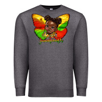 Charcoal Heather juneteenth butterfly black girl Premium Sweatshirt - HRA Design Shop