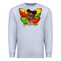 Heather Grey juneteenth butterfly black girl Premium Sweatshirt - HRA Design Shop