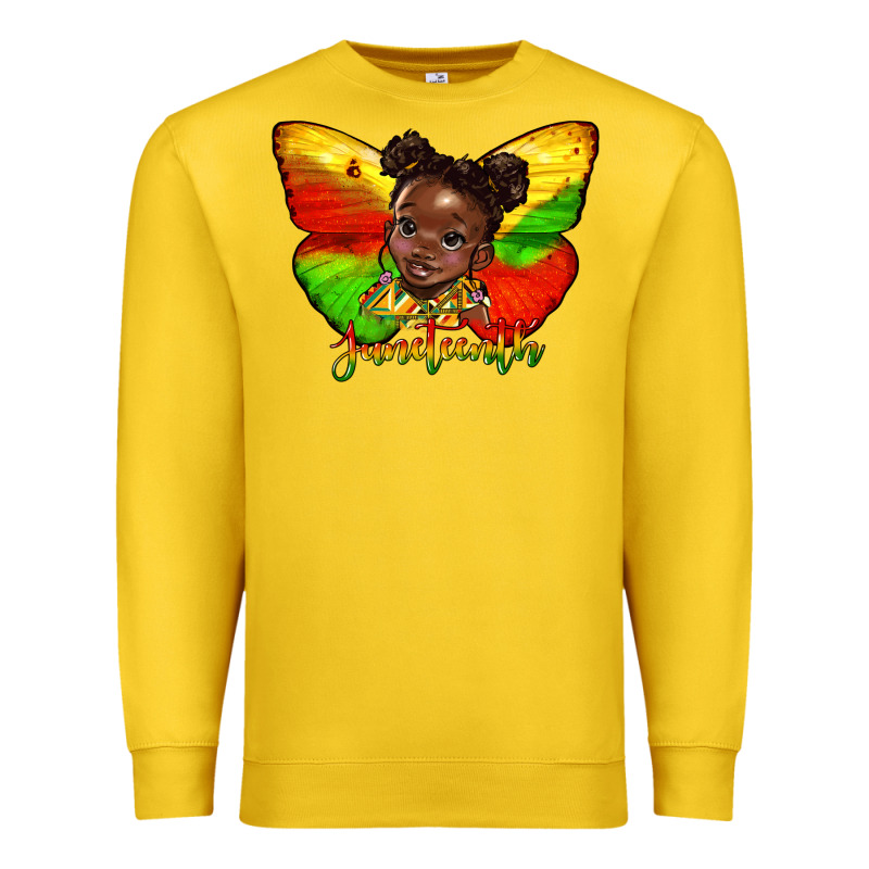 Juneteenth Butterfly Black Girl Premium Sweatshirt by HRA Design Shop | Teevron