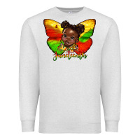 Oatmeal Heather juneteenth butterfly black girl Premium Sweatshirt - HRA Design Shop