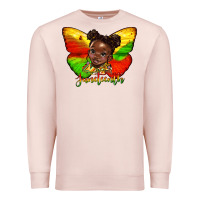 Pale Pink juneteenth butterfly black girl Premium Sweatshirt - HRA Design Shop