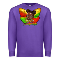 Purple juneteenth butterfly black girl Premium Sweatshirt - HRA Design Shop