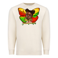 Sandshell juneteenth butterfly black girl Premium Sweatshirt - HRA Design Shop