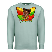 Seafoam juneteenth butterfly black girl Premium Sweatshirt - HRA Design Shop