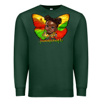 Sports Green juneteenth butterfly black girl Premium Sweatshirt - HRA Design Shop