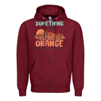 Burgundy something in the orange Zipper Hoodie - MaliasSmallBusiness