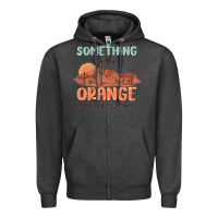Charcoal Heather something in the orange Zipper Hoodie - MaliasSmallBusiness