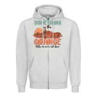 Dove Grey something in the orange Zipper Hoodie - MaliasSmallBusiness