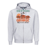 Heather Grey something in the orange Zipper Hoodie - MaliasSmallBusiness
