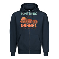 Navy something in the orange Zipper Hoodie - MaliasSmallBusiness