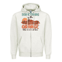 Oatmeal Heather something in the orange Zipper Hoodie - MaliasSmallBusiness