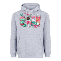 Heather Grey nurse coffee cups Heavyweight Hoodie - texasbilliewilder