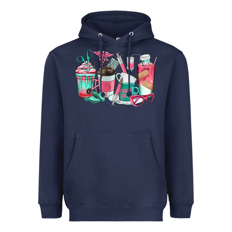 Nurse Coffee Cups Heavyweight Hoodie by texasbilliewilder | Teevron