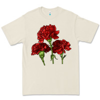 Bone Scarlet Red Carnation Illustrations Premium Tee - LillyAllenDesigns