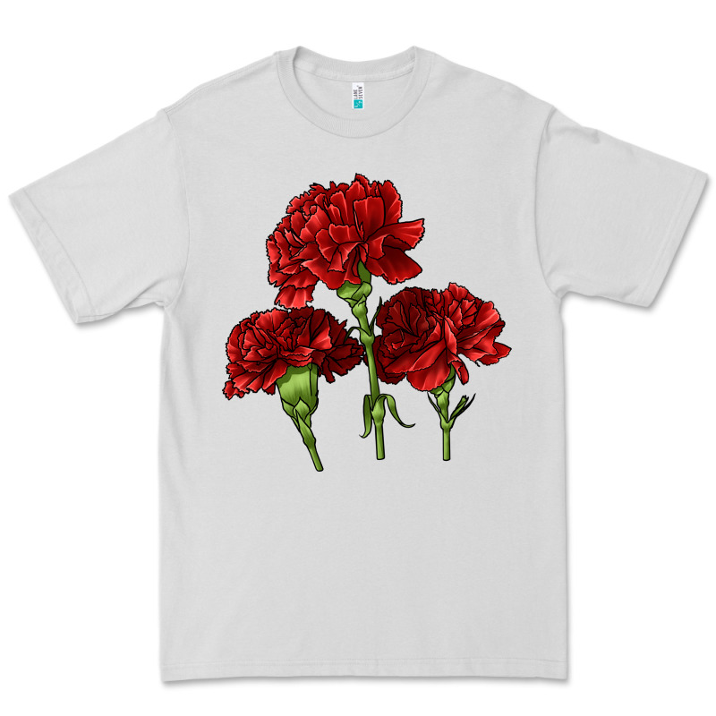 Scarlet Red Carnation Illustrations Premium Tee by LillyAllenDesigns | Teevron
